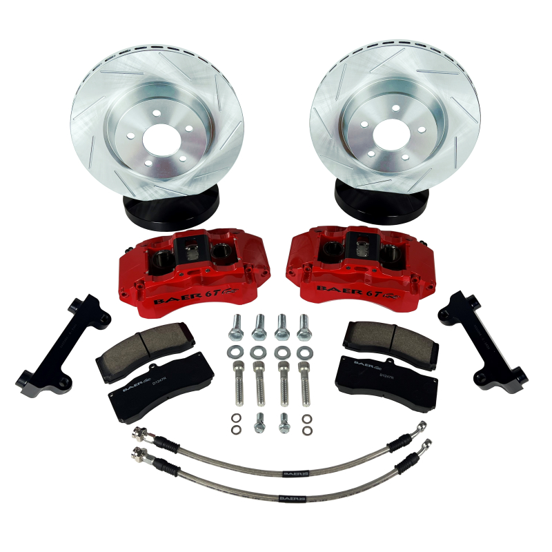 Jeep Wrangler JL Brake Kit - Front - Baer Brakes - 6T Front SZ + Slotted Rotors + D1247 Pads - Graphite Gray - `07-`25
